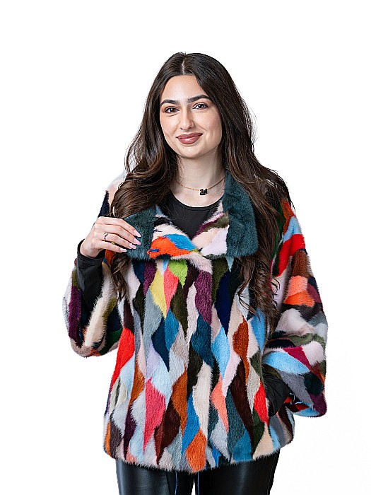 Jachetă vizon multicolor [1]