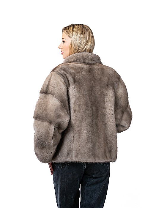 Jachetă vizon Silver Blue tip bomber [3]