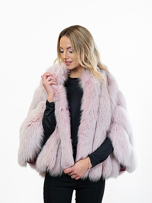 Pelerină Andreea vulpe polară Powder pink [3]