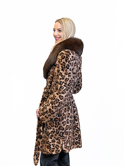 Haină lungă de vizon Animal Print [3]