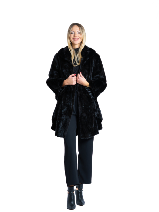 Haină tip pelerină vizon MRR Black [1]