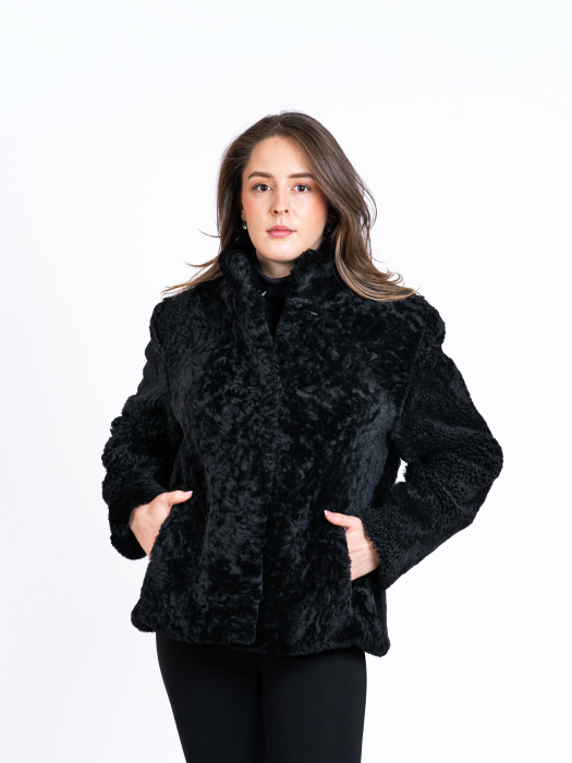 Jachetă mouton curly Black [1]