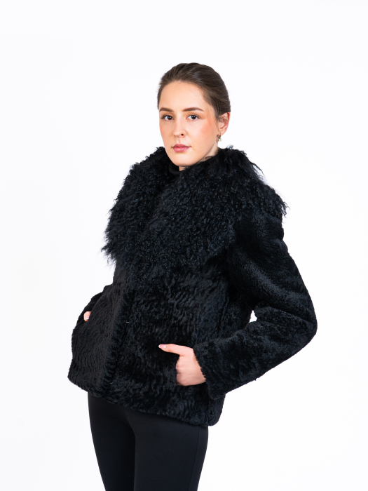 Jachetă mouton curly & mongolian Black [1]