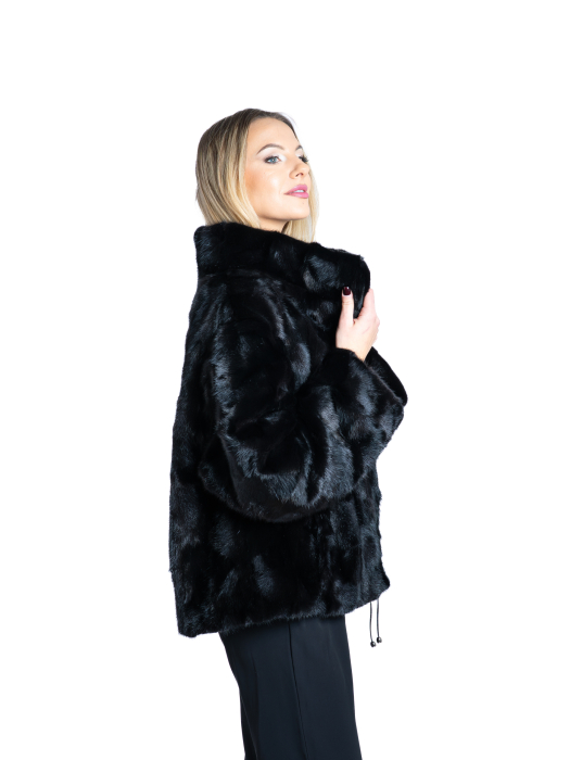Jachetă vizon MRR Black - oversized [2]