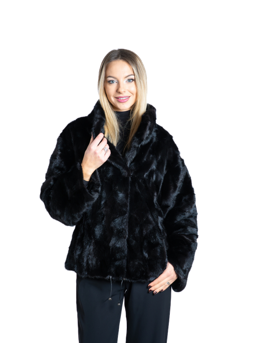Jachetă vizon MRR Black - oversized [1]