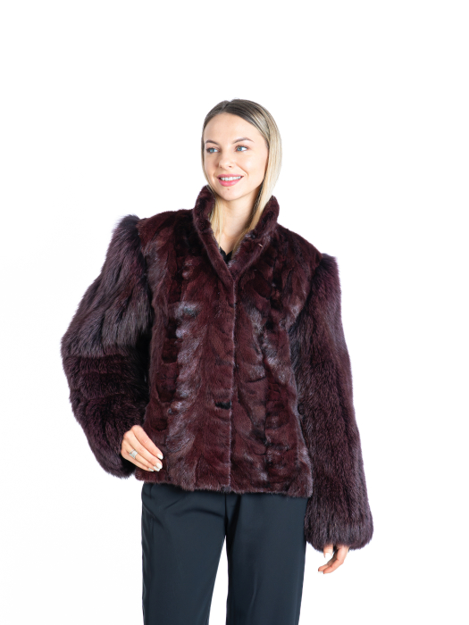 Jachetă vizon MRR cu mâneci vulpe Purple [1]
