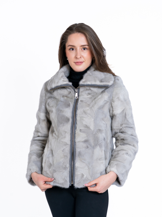 Jachetă vizon MRR Sapphire Grey - închidere fermoar [1]