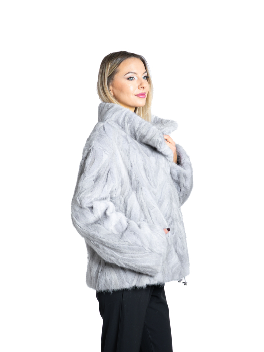 Jachetă vizon MRR Sapphire Grey - oversized [2]
