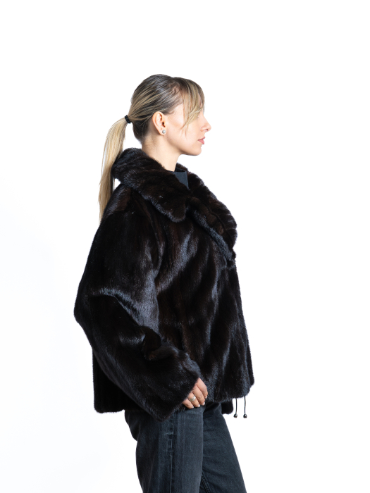 Jachetă vizon oversized Dark Brown [2]