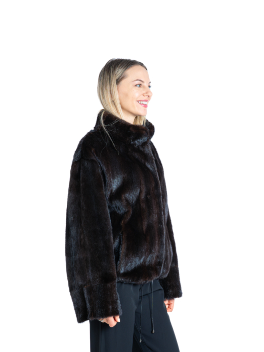 Jachetă vizon oversized Dark Brown [2]