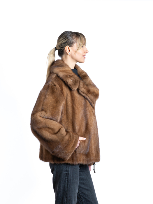 Jachetă vizon oversized Light Brown [2]