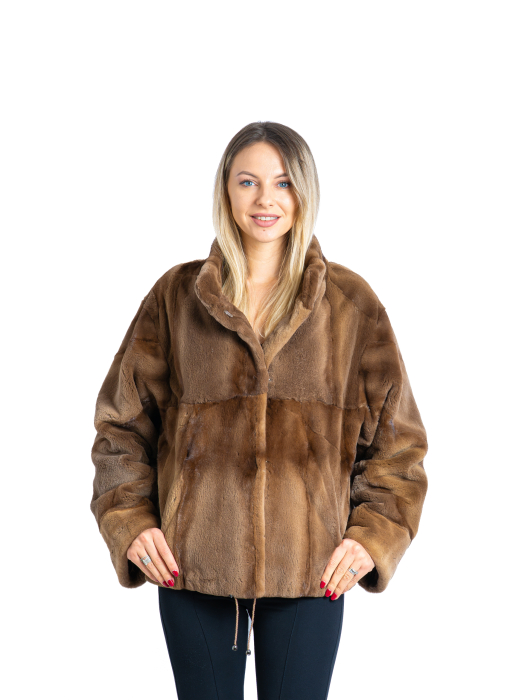 Jachetă vizon velur Light Brown [1]