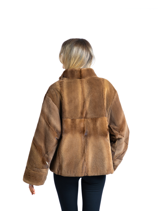 Jachetă vizon velur Light Brown [3]