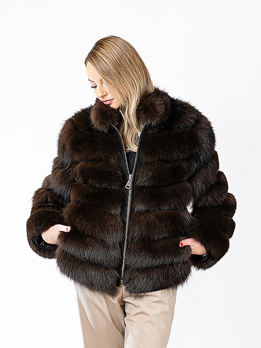 Jachetă vulpe polară dark brown [4]