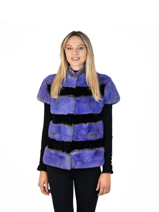 Vestă rex chinchilla cu mâneci scurte Purple [1]