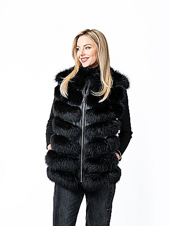Veste - Vestă vulpe polară Black