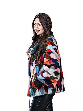 Jachetă vizon multicolor [1]