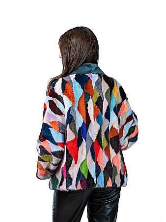 Jachetă vizon multicolor [2]