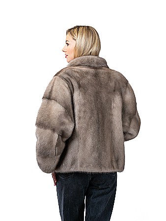 Jachetă vizon Silver Blue tip bomber [2]