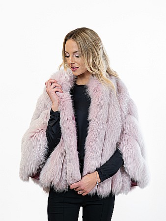 Pelerină Andreea vulpe polară Powder pink [2]