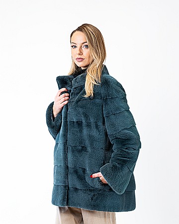 Jachete de vizon PREMIUM - Jachetă vizon premium Smarald Green