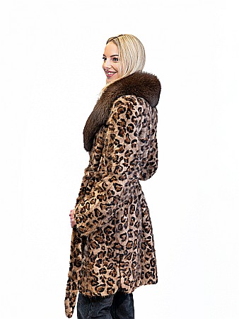 Haină lungă de vizon Animal Print [2]