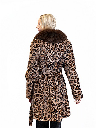 Haină lungă de vizon Animal Print [1]