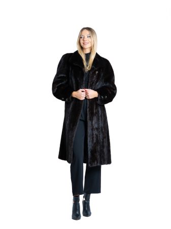 Haine de nurcă - Haină vizon Dark Brown