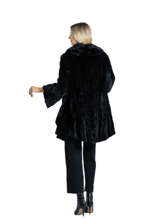 Haină tip pelerină vizon MRR Black [2]