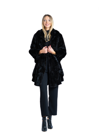 Pelerine de vizon - Haină tip pelerină vizon MRR Black