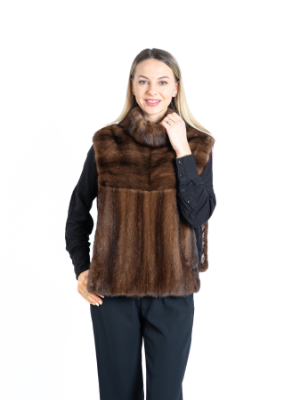 Jachete de vizon - Haină versatilă vizon Light Brown - model 3 in 1