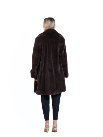 Haină vizon velur Burgundy [2]
