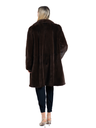 Haină vizon velur Dark Brown [2]