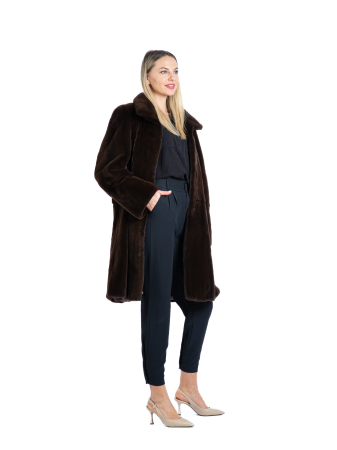 Haină vizon velur Dark Brown [1]