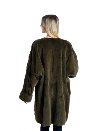 Haină vizon velur Olive [2]