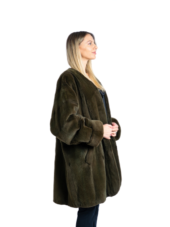 Haină vizon velur Olive [1]