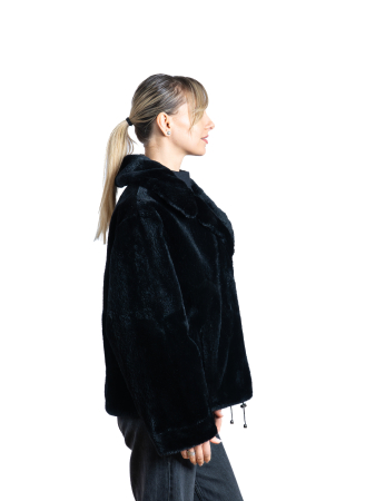 Jachetă castor velur Black [1]