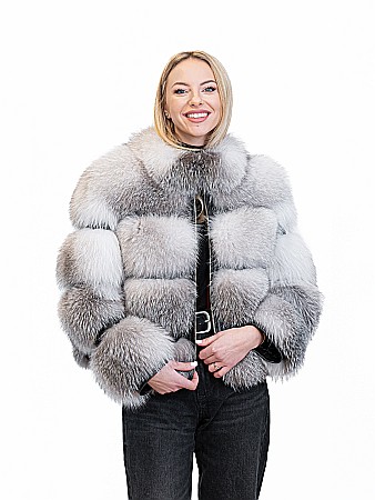 Haine damă de vulpe - Jachetă de Vulpe Arctic White