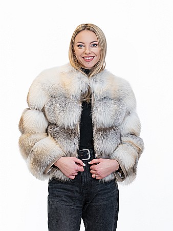 Haine damă de vulpe - Jachetă de Vulpe Argintie Gold Frost