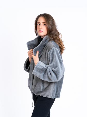 Jachetă mouton oversized Grey [1]