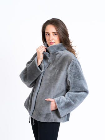 Jachetă mouton oversized Grey [3]