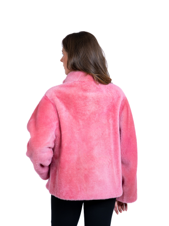 Jachetă mouton oversized Pink [2]