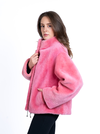 Jachetă mouton oversized Pink [1]