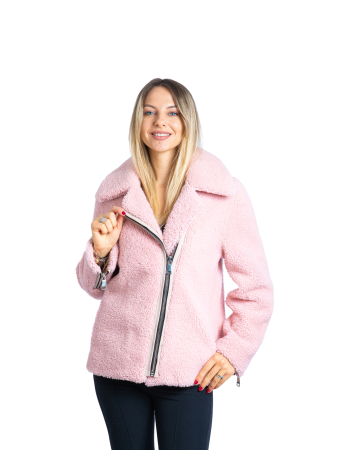 Shearling - Jachetă mouton Powder Pink