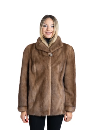 Haine de nurcă - Jachetă nurcă Pastel Brown