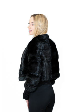 Jachetă scurtă de vizon Black [1]
