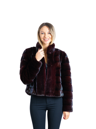 Jachete de vizon - Jachetă vizon Burgundy