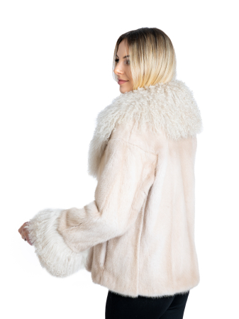 Jachetă vizon cu mongolină Beige [2]