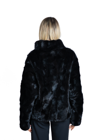 Jachetă vizon MRR Black - oversized [2]