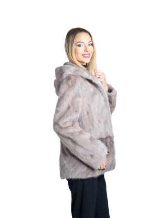 Jacheta vizon MRR cu glugă Stone Beige [1]